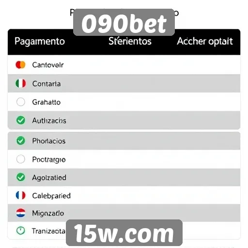 Métodos de pagamento aceitos em 090bet
